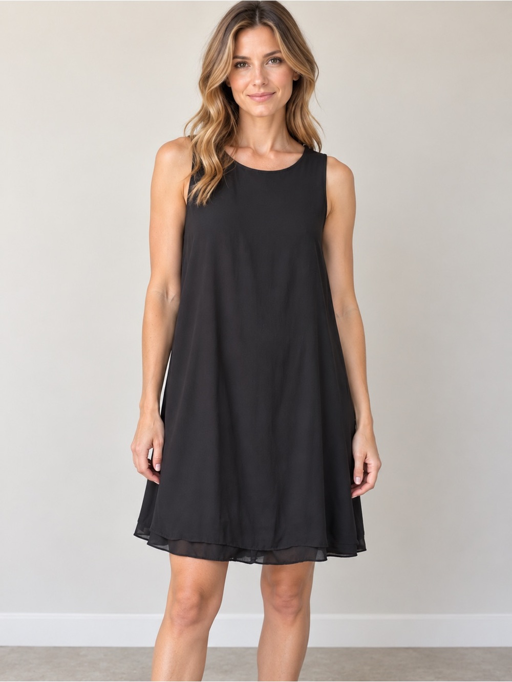 Nordstrom Black Sleeveless A-Line Shift Dress
